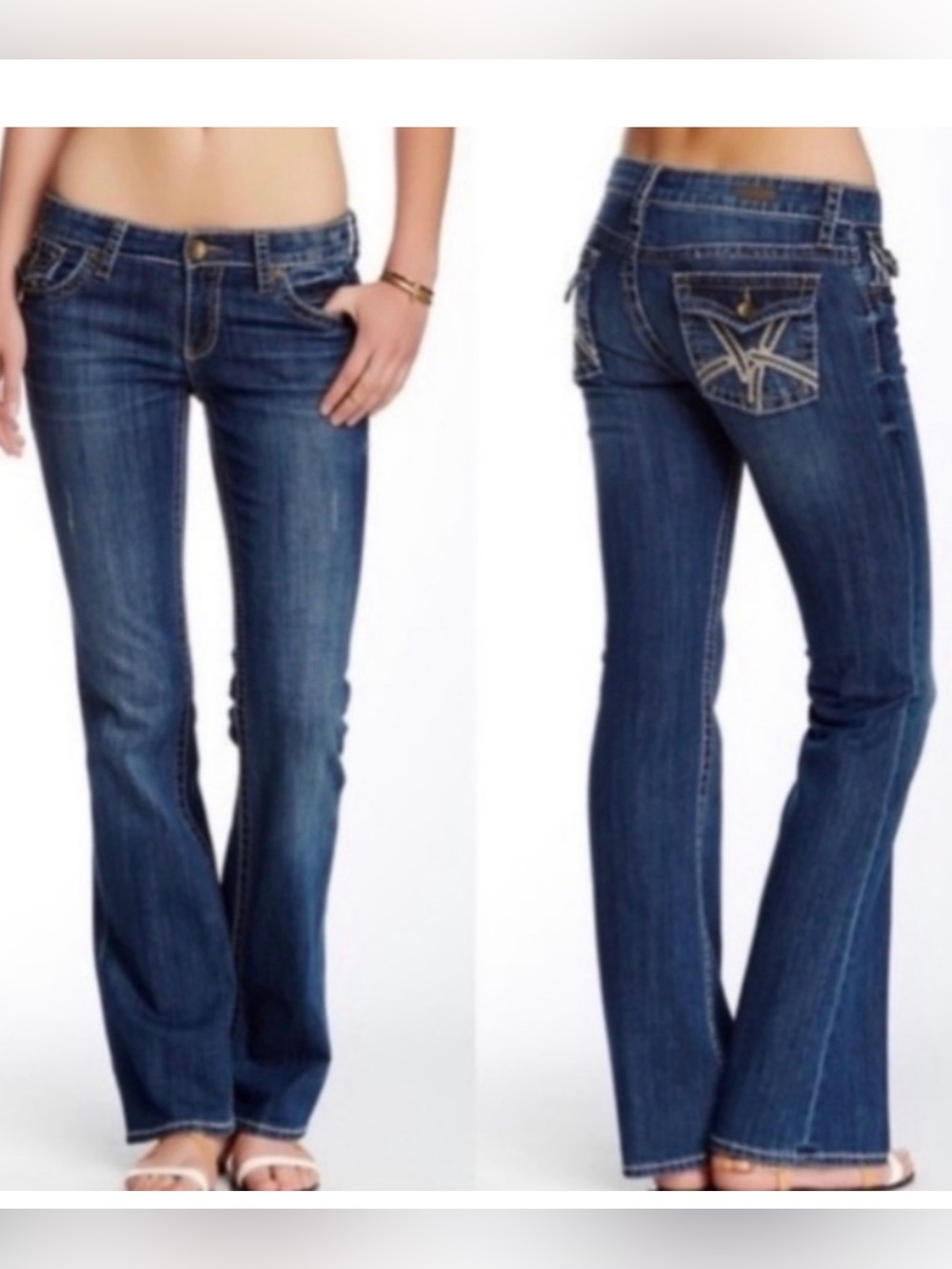 Kut from the Kloth So Low Flap Pocket Flare Jeans